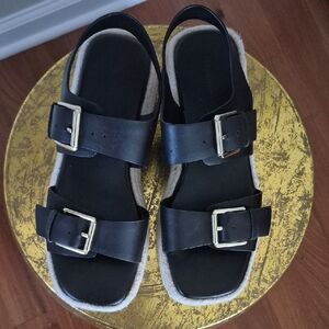 Nordstrom Black Leather Sandals with Buckles